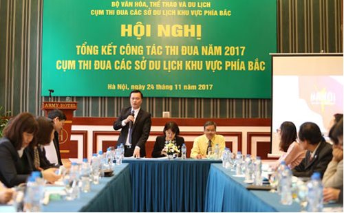 Giám đốc Sở Du lịch Hà Nội Trần Đức Hải  phát biểu tại hội nghị